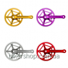 Шатуни PROWHEEL SINGLE Solid-246T-F-1 46T 175mm red/silver