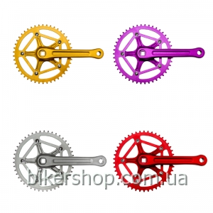 Шатуни PROWHEEL SINGLE Solid-246T-F-1 46T 175mm red/silver