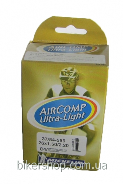 Камера Michelin C4 26" 26X1.5-2.2 (37/54X559) Schrader 34mm AirComp Ultra-light