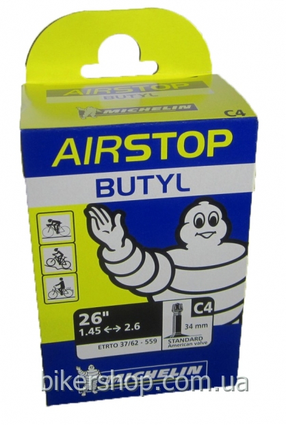 Камера Michelin C4 26" 26X1.6-2.1 (37/54X559) Schrader 34mm