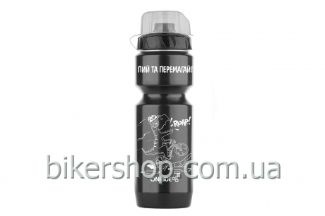 Фляга ONRIDE Dino 20 800 мл чорна/білий принт з ковпачком та мембраною